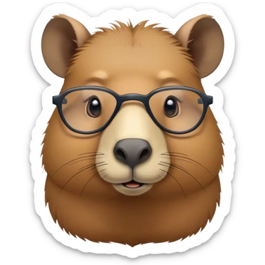 Cute capybara with spec sticker
