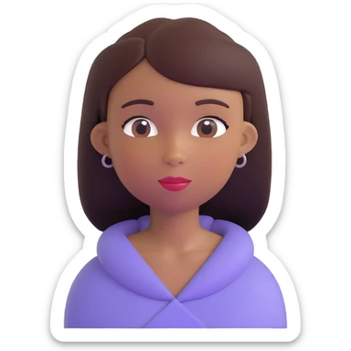 Black girl with fair skin, round face, and straight hair sticker