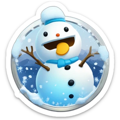 Snowman Badge Medal Epic Mystery Legendary NewYear PokemonTheme Pokeball Snowfall Snowballs sticker