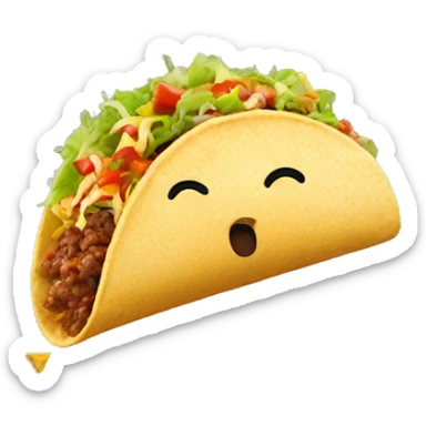 taco being thrown at a wall sticker