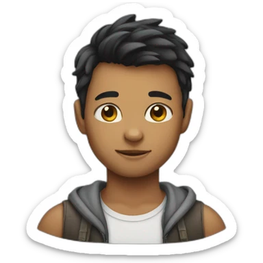 Half cat half boy sticker