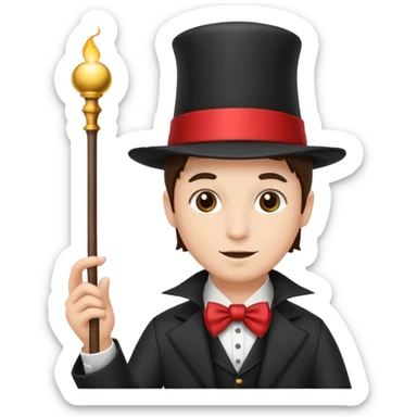 Ein magier mit Hut und Zauberstab sticker