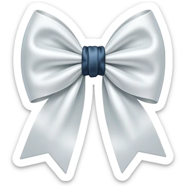 White bow on white bow sticker