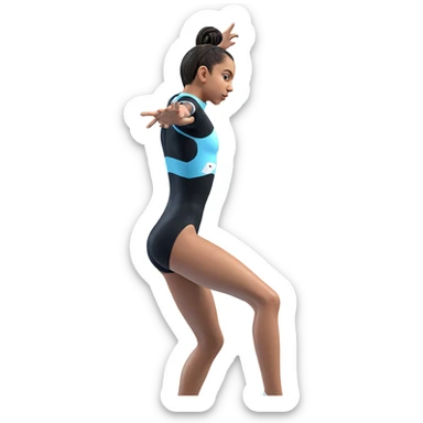 girl in black leotard sticker