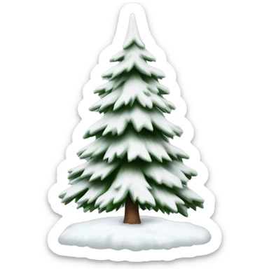  actual white fir christmas tree isolated.  sticker