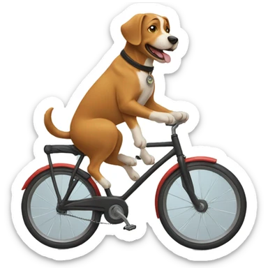 dog riding a bike sticker