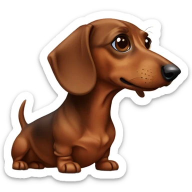 brown dachshund sticker