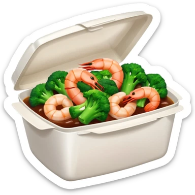 Shrimp and broccoli Chinese takeout sticker