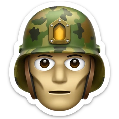 military helmet in camouflage sticker