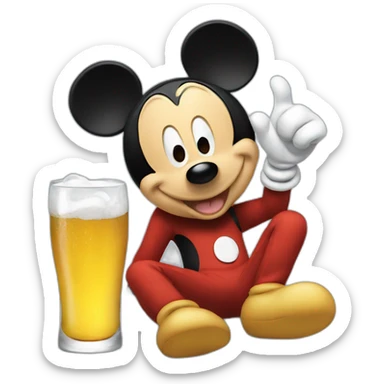 Mickey mouse drunk sticker