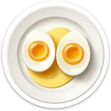 2 Boil egg cut in a plate sticker