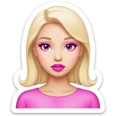 pink lipstick sticker