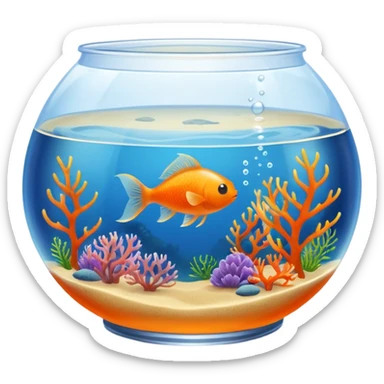Fish Bowl Aquarium with a single Sea Monkey Artemia in it sticker