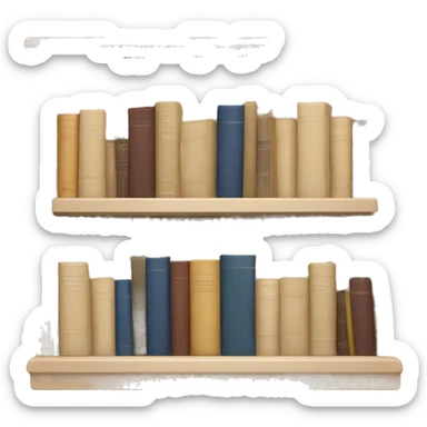 Light beige Bookshelf with books sticker