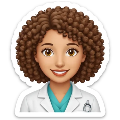 Curly haired Latina pharmacist  sticker