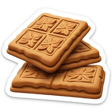 Cinematic Realistic Speculaas Biscuit Emoji, featuring spiced, crisp cookies rendered with lifelike detail and warm, aromatic lighting. sticker