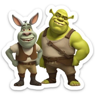 Shrek and donkey sticker