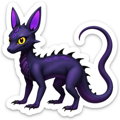 Evil Gothic Salandit-Umbreon-Fakémon-hybrid-creature (full body)  sticker