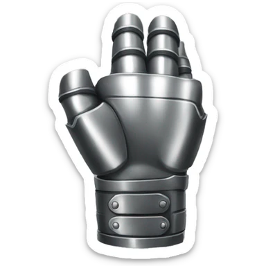 a metal gauntlet in a fist facing forward pointing upward sticker