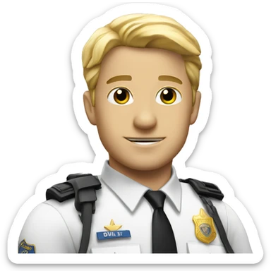 A White Police man with angel wings  sticker