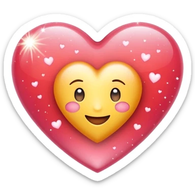 emoji with text 'я 💖 Юльчика', sparkling heart instead of the word 'люблю' sticker