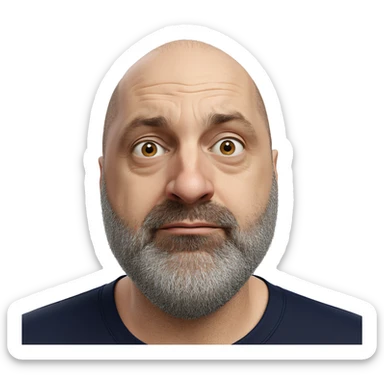 bald man with beard portrait sticker