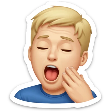  man Yawning  sticker