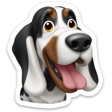 solid black basset hound sticker