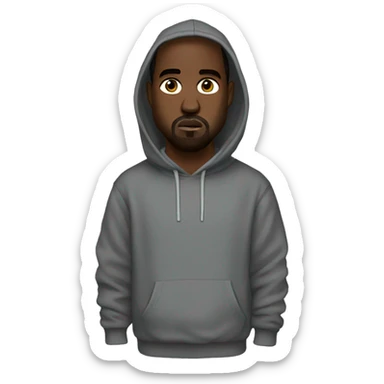 kanye west wearing a hoodie  sticker