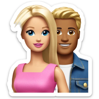 Barbie and Ken sticker