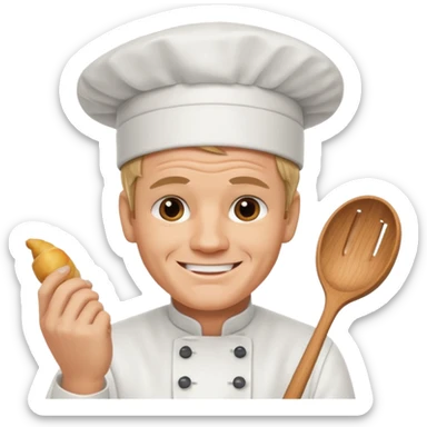 gordon ramsey with cook hat and smile sticker