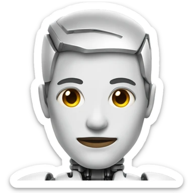 profile photo of a friendly half cyborg with random features. sticker