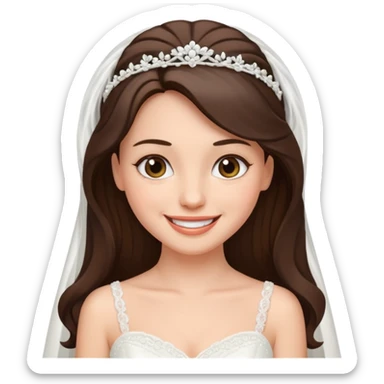 Brunette Bride in love sticker