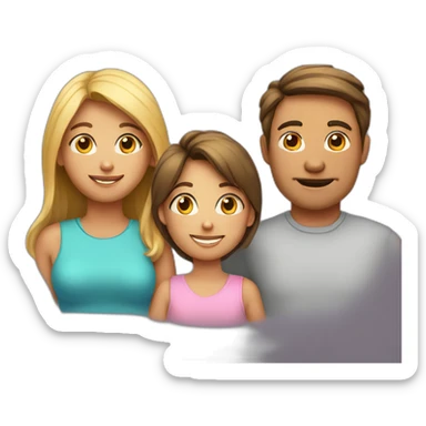 father, mother, son teenager, child daughter sticker