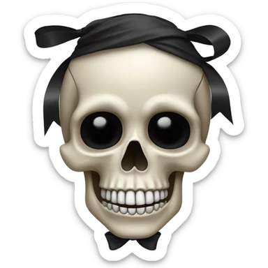 Skull with a black bow in hair  sticker