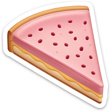 single bologna slice, flat, pink sticker