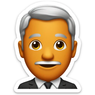 A mayor with a pumkin face sticker