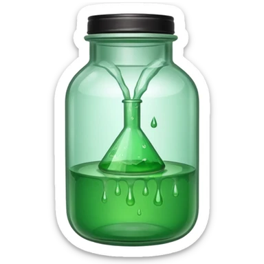 leaking from a chemical jar on the side and leaking some chemical    sticker