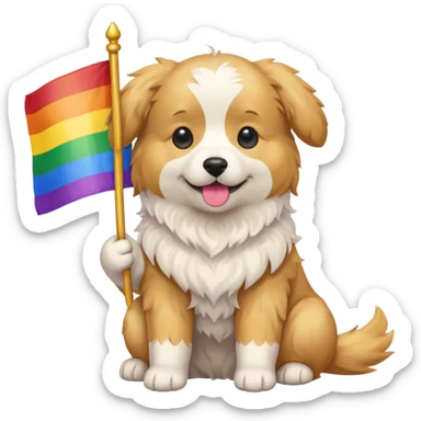 Make me a dog with a pride flag sticker
