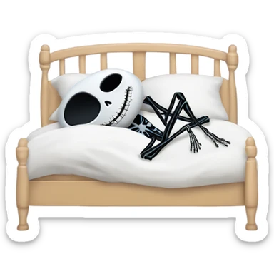 Jack skellington sleeping in bed sticker