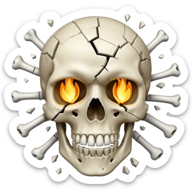 Exploding skull sticker