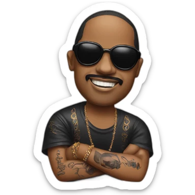 stevie wonder with tatoos sticker