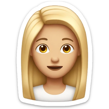 person with straight hair sticker