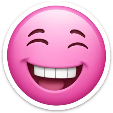Laughing emoji pink sticker
