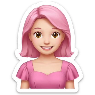pink dress girl sticker