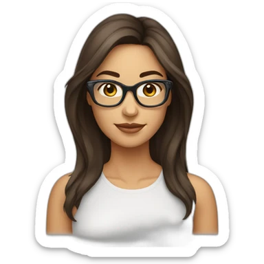 femme brune lunettes transparentes sticker