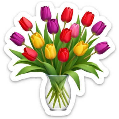 tulip bouquet sticker