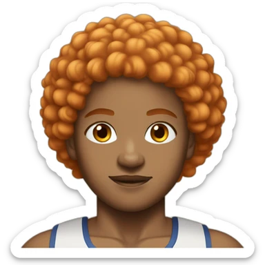 Light skin afro Orangehair in fitness sticker
