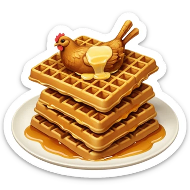 Chicken & waffles sticker