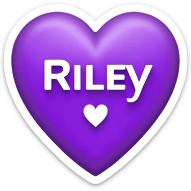 Purple Heart with the letters Riley in the middle  sticker